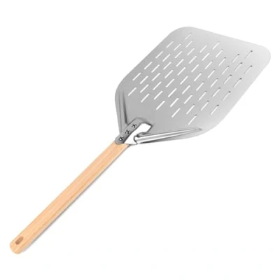 Afbeelding van VFANDV Premium pizzaschep, 40 x 30 cm, roestvrij staal, met groot oppervlak en afneembare handgreep, professionele rechthoekig