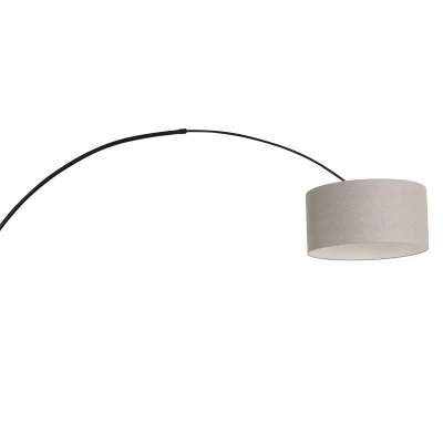 Afbeelding van Steinhauer Sparkled Light boogwandlamp zwart met grijs kap ?40 cm