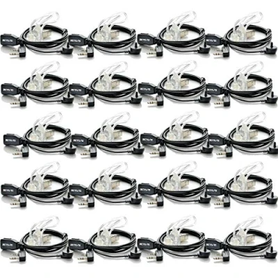 Afbeelding van Retevis Walkie Talkie Headset 2 pins Hoofdtelefoon met Geluidsbuis Compatibel RT24 RT27 RT22 RT622 RT619 Genesteld Baofeng BF 888S 88E Tyhbelle Kenwood (20 Stuks)