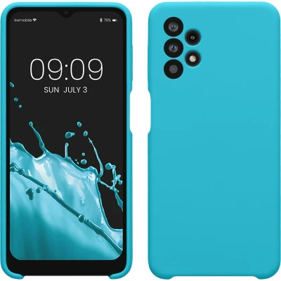 Afbeelding van kwmobile telefoonhoesje geschikt voor Samsung Galaxy A32 5G Hoesje met siliconen coating Smartphone case in ijsblauw