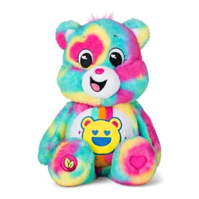 Afbeelding van Care Bears Good Vibes beertje eco vriendelijk Medium Pluche, 35 cm, zachte duurzame en verzamelbare knuffelbeer, ideaal voor kinderen vanaf 4 jaar, knuffel jongens meisjes