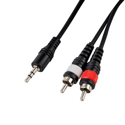 Afbeelding van Cascha HH 2099 1x mini jack 2x RCA kabel 6 meter