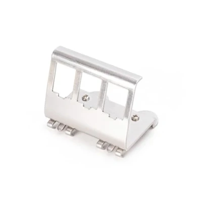 Afbeelding van DIGITUS DIN rail adapter Voor Keystone modules 3 poorten 45 schuin Roestvrij staal Open behuizing