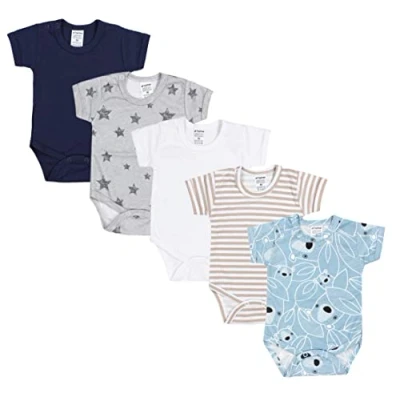 Afbeelding van TupTam Baby Jongens Romper met Korte Mouwen 5 Pack, Kleurenmix 5, 86