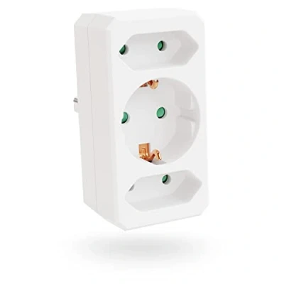 Afbeelding van greate 3 voudige meervoudige stekker voor stopcontact tot max. 3500W stekkerverdeler voudig, drievoudige stopcontact, stekkeradapter multistekker,
