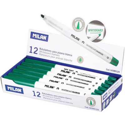 Afbeelding van Markeerstiften Milan Whiteboard 12 Stuks Groen PVC