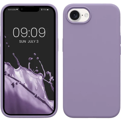 Afbeelding van kwmobile telefoonhoesje geschikt voor Apple iPhone 16e Hoesje met siliconen coating Smartphone case in violet lila