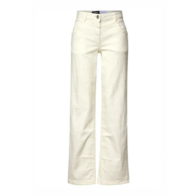 Afbeelding van Street One WIDE LEG Flared Jeans, Dames, Maat: 28x30, Beige