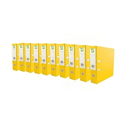 Afbeelding van Q Connect 70mm hendelboogvijl Polypropyleen A4 Geel (10 Pack) KF20023