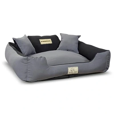 Afbeelding van KINGDOG Hondenbed / Dierenmand 100x75 cm grijs/zwart