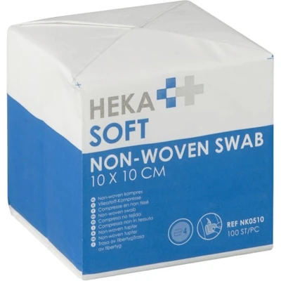 Afbeelding van HEKA soft non woven kompres 10 x cm niet steriel 4 lagen (40 gram)