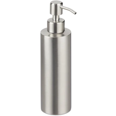 Afbeelding van Relaxdays 4x zeeppompje rvs handzeep dispenser zeepdispenser zeeppomp set