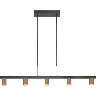 Afbeelding van Highlight Hanglamp Perugia koker 5 lichts brons
