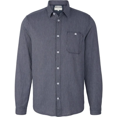 Afbeelding van TOM Tailor Overhemd, Heren, Maat: 3XL, Navy white structure