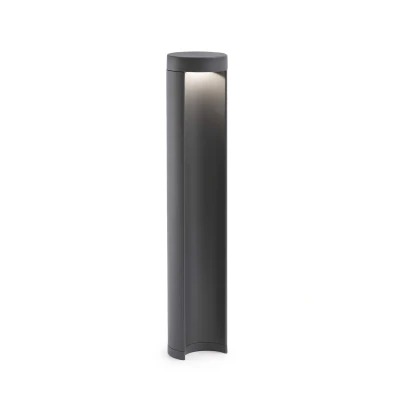 Afbeelding van FARO BARCELONA LED sokkellamp Chandra, donkergrijs, aluminium, hoogte 45 cm