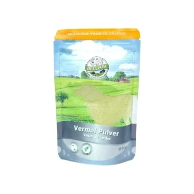 Afbeelding van Supplementen voor Hond Vermal van Bellfor 80 g. Natuurlijk Ontworming honden met Kokosmeel en Pompoenpitten. Creëert een Ongastvrije Darmomgeving Giardia Wormen.