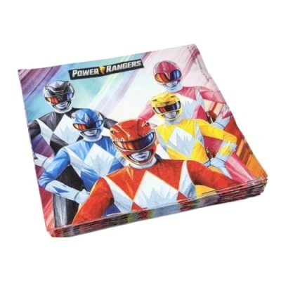 Afbeelding van BeenSmile, servetten, 33 cm, Power Rangers, papieren feestartikelen, feesten, feesten en kinderverjaardagen, 20 stuks, cm