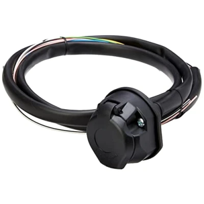 Afbeelding van Maypole 8080B2M voorbedrade 13 pins contactdoos met 2m van 12 kern omhulde kabel en flexibele pakking plus drie bevestigingsbouten, zwart, medium
