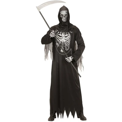 Afbeelding van Widmann Beul &amp; Magere Hein Kostuum De Zwarte Dood Man Zwart Medium Halloween Verkleedkleding