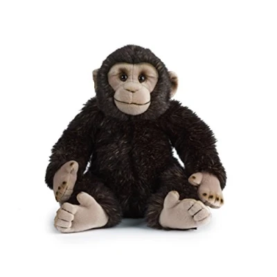 Afbeelding van Pluche bruine chimpansee aap knuffel 30 cm Apen/aapje bosdieren knuffeldieren Speelgoed voor kinderen