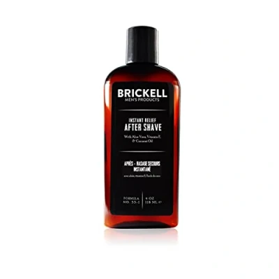 Afbeelding van Brickell Men&#039;s Instant Relief Aftershave voor mannen, natuurlijke en organische kalmerende aftershavebalsem om scheerbrand te voorkomen, 118 ml (Ongeparfumeerd)
