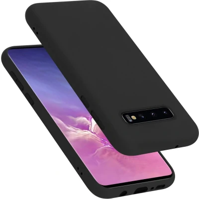 Afbeelding van Cadorabo Hoesje geschikt voor Samsung Galaxy S10 PLUS Case in LIQUID ZWART Beschermhoes TPU silicone Cover