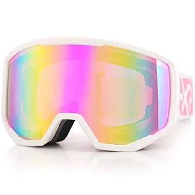 Afbeelding van Exp Vision skibril voor dames en heren, snowboardbril, sneeuwbril, OTG 100% uv bescherming, brildragers, anti condens, roze