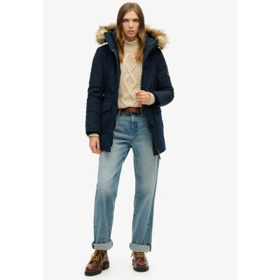 Afbeelding van Superdry Everest Hooded Parka, Dames, Maat: 38, Nordic chrome navy