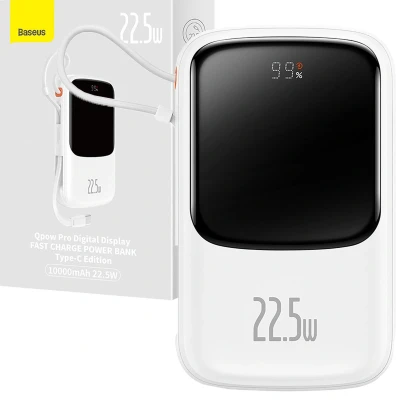 Afbeelding van Powerbank BASEUS Qpow Pro 10000mAh 20W Biały