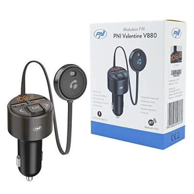 Afbeelding van PNI V880 Valentine Modulator met microfoon, Bluetooth 5.0, MP3 speler, FM zender, dubbele USB poort, snel opladen van mobiele apparaten via QC3.0, compatibel Siri en Google Assistant