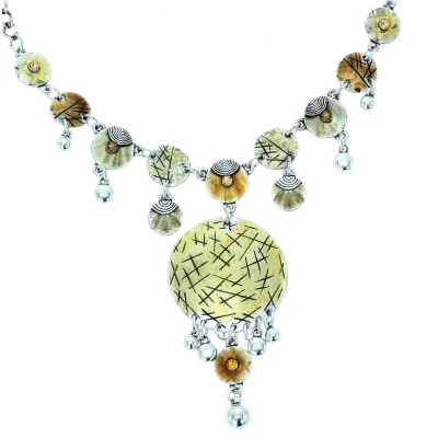 Afbeelding van Behave Ketting zilver kleur met ronde hangers