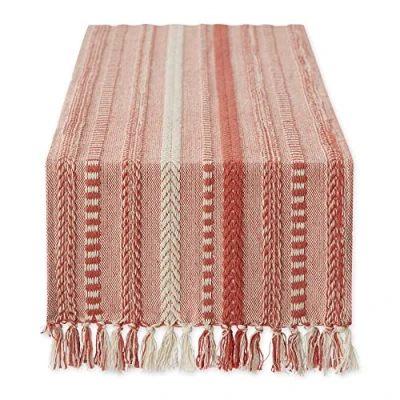 Afbeelding van DII Boerderij Gevlochten Streep Tafelloper Collectie, 15x72 (15x77, Fringe inbegrepen), Spice