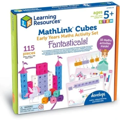 Afbeelding van Learning Resources MathLink Kubussen Fantasticals Vroeg Wiskunde 115 Stuk Activiteit Set