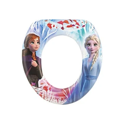 Afbeelding van LULABI Disney Frozen 2 kindertoiletbril, vervangende pottjesset, ergonomisch kinderzitje met rugleuning, antislip, anatomisch, gemakkelijk te reinigen, 28 x 30 cm kleurrijk