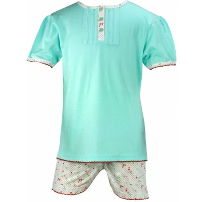 Afbeelding van Angelfish Meisjes Shortama 100% Katoen Licht Blauw Maat 98