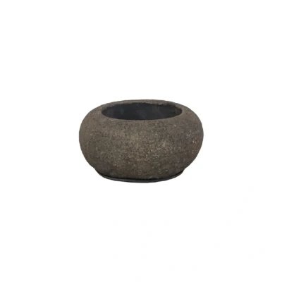 Afbeelding van STILL Waxinelichthouder Theelichthouder Maxi waxinelicht Aardewerk Rond Bruin Dark Brown Set van 2 stuks 10 cm