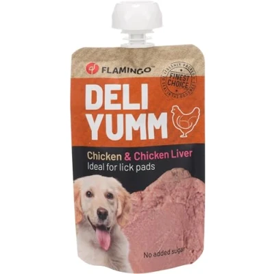 Afbeelding van Flamingo Deli YUMM Fresh Meat Snack Kip &amp; Kippenlever 90 g