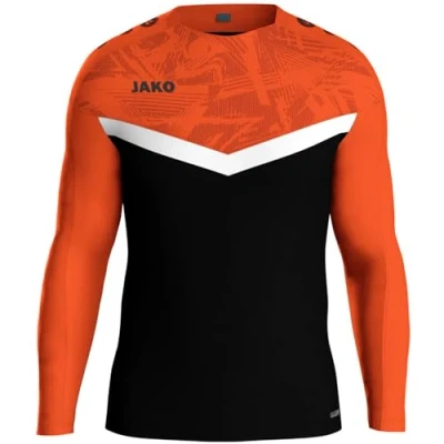 Afbeelding van JAKO Sweater Iconic rood/wijnrood L zwart/fluo oranje / XL