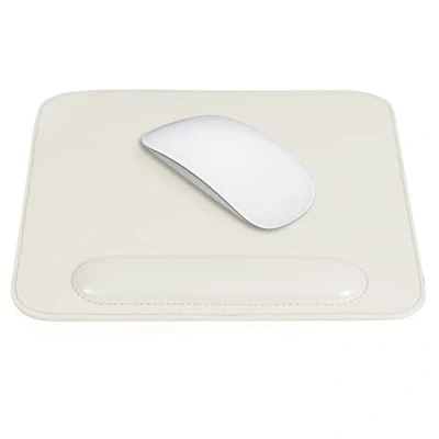 Afbeelding van Londo Leder Mousepad met Polssteun, Wit