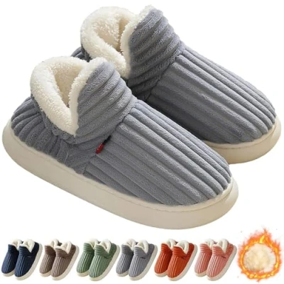 Afbeelding van Hokuto Wolkenpantoffels voor dames en heren, Sunmoine Cloud pantoffels, uniseks, winter, gezellige modieuze pluche warme huispantoffels, Grijs, 8/9 UK