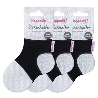 Afbeelding van Hoppediz Uniseks babysokkenhouders (verpakking van 3 stuks), zwart, One size