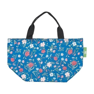 Afbeelding van ECO CHIC Lichtgewicht opvouwbare geïsoleerde lunchtas waterbestendige koeltas (bloemen marineblauw)
