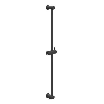 Afbeelding van IVY glijstang 80cm met geïntegreerde wateruitlaat Mat Zwart PVD