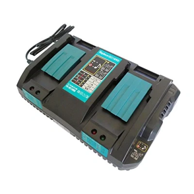 Afbeelding van YASI MFG® voor Makita Oplader DC18RD 2 voudig 14.4V 18V 4A Dual Snellader DC18RC DC18RA Maximaal 14.4 18 Volt Batterijen BL1815 BL1830 BL1840 BL1845 BL1850 BL1415 BL1430 BL1440 Serie
