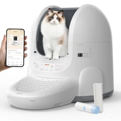 Afbeelding van Amicura Automatische toiletten voor katten, zelfreinigende kattenbak, elektrische zelfreinigend met app bediening, veilig alert en led display