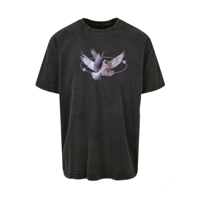 Afbeelding van Upscale by Mister Tee VIVE LA Liberte Tshirt print, Heren, Maat: XS, Black acid washed