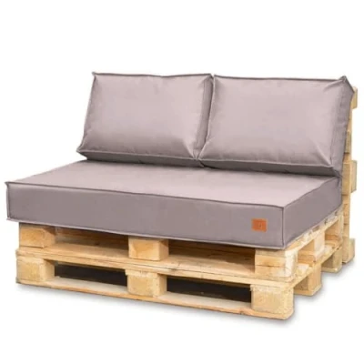 Afbeelding van Bielik Waterdicht Palletkussen Set 120 x 80 cm Geschikt voor Euro Pallet Tuinmeubelen, Zitkussen Tuin, Balkon en Terras (Beige, Seat 120x80cm + 2 Cushion 60x40cm)