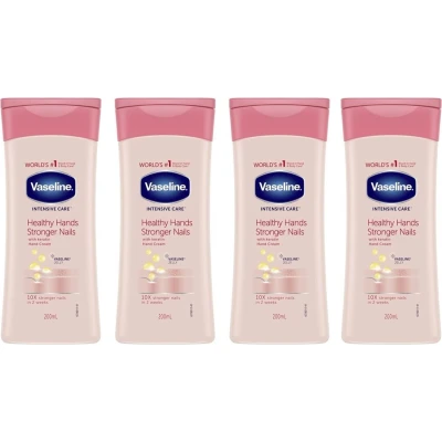 Afbeelding van 4x Vaseline Handcreme Healthy Hands &amp; Stronger Nails 200 ml