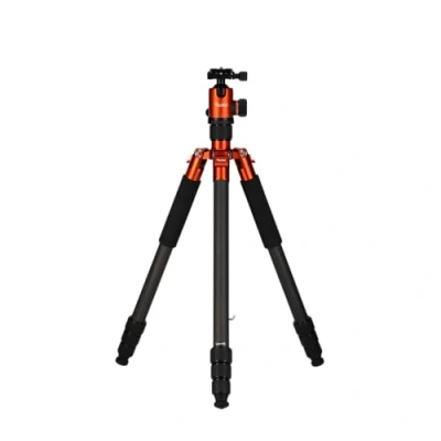 Afbeelding van Rollei C6i Carbon fotostatief: compact, licht, 3 in 1 statief met Arca Swiss kogelkop, monopod, macrostatief, incl. spikes en tas (oranje)