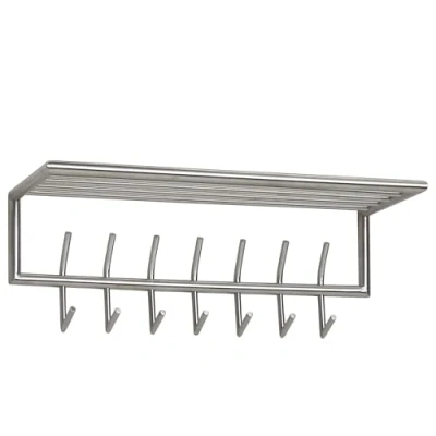 Afbeelding van FineBuy Design Wandkapstok Metaal Zilver 74,5x39x19,5 cm Haak Rail met Plank Hal Kapstok Wand
